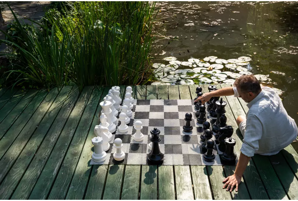 Juego de ajedrez de jardín mediano (rey de 41 cm)